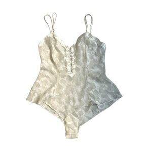 Vintage Gold Label Victoria’s Secret Satin Negligee Bodysuit Size Small